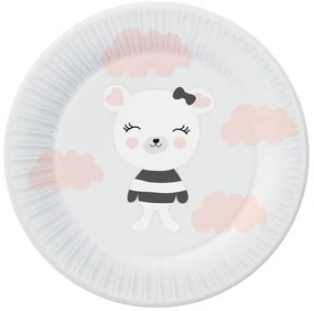 Animale Lovely Friends Farfurie de hârtie cu ursuleț 6 buc 18 cm