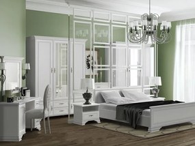 Dormitor Idento Varianta 1, Dulap 5 Usi si 2 Sertare, MDF Alb Alpin