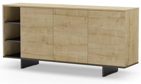 Comodă în culoare naturală joasă cu aspect de lemn de stejar 170x80 cm Cequoia – Marckeric