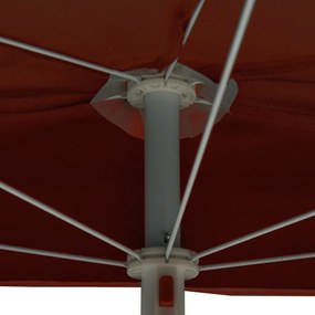 Umbrela de gradina cu stalp, caramiziu, 180x90 cm, semirotunda Terracota