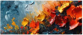 Tablou - Pictură abstractă de flori III. (120x50 cm)