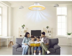 Resigilat: Ventilator de tavan cu LED 2in1 Beper P206VEN650, Lampa LED, 40 W, 3 viteze, Temporizator, Alb