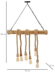 Mauro Ferretti Candelabru Bambus cm 80X15X120 | Aosom Romania