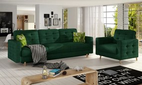 Set de canapea extensibila 235 x96 x86 cm si fotoliu 107 x 92 86 cm, Asgard 3+1, Eltap