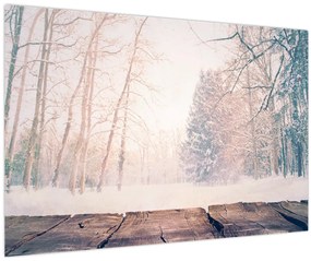 Tablou - Priveliște pădure (90x60 cm)