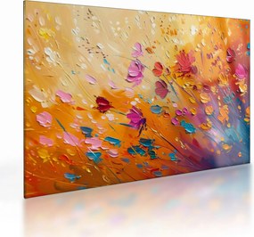 Tablou pe sticlă - Pictură flori colorate (70x50 cm)