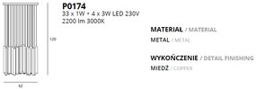 Lustra LED dimabila design Premium Class Quality ORGANIC COPPER
