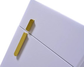 RESIGILAT- Noptiera inteligenta multifunctionala, iluminare LED tactil cu 3 culori, incarcare wireless si USB, difuzor Bluetooth, 2 sertare, Alb