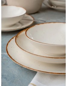 Set de veselă, 24 piese, porțelan, bej/maro