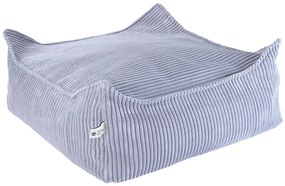 Fotoliu puf pentru copii albastru cu tapițerie din catifea reiată Square – Wigiwama