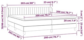 Pat box spring cu saltea, gri inchis, 200x200 cm, textil Morke gra, 200 x 200 cm, Benzi verticale