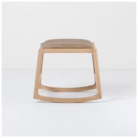 Taburet din piele bovină cu structură din lemn masiv de stejar Gazzda Dedo, maro