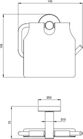 JASMIN Suport hârtie igienică - perete finisaj negru ADJ_N221