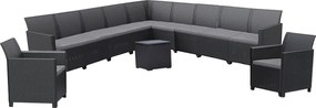 Set de mobilier de grădină Claire IV cu 11 locuri și masă de depozitare Vigo, grafit