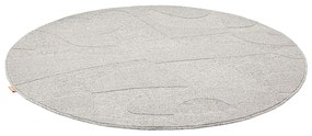 Covor gri deschis rotund din lână ø 120 cm Morphic Botanica – Agnella
