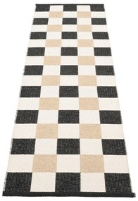 Covor tip traversă pentru interior și exterior negru/crem 70x240 cm Pix Black Vanilla – Pappelina