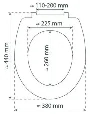 Schütte 84100-A - Capac WC cu închidere lentă SoftClose, din MDF, alb