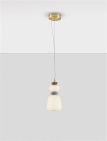 Pendul LED decorativ ceramic maro, albastru, alb, PALO