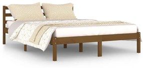 810433 vidaXL Cadru de pat, maro miere, 140x200 cm, lemn masiv de pin