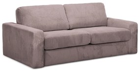 Canapea roz prăfuit extensibilă cu tapițerie din catifea reiată 195 cm Nona – Makamii