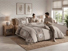 Lenjerie de pat policoton HEART RETRO POLY gri Dimensiune lenjerie de pat: 70 x 90 cm | 140 x 220 cm