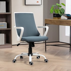 HOMCOM Scaun de Birou Ergonomic cu Înălțime Reglabilă, Scaun de Birou cu Balansoar și Țesătură din Plasă Respirabilă, 59x61x92.5-102.5 cm, Gri