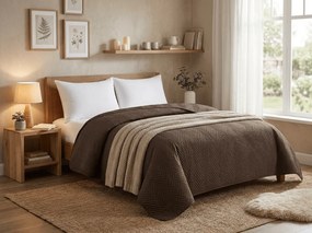 Cuvertura de pat de catifea ARROW VELVET, maro inchis Dimensiune: 170 x 210 cm