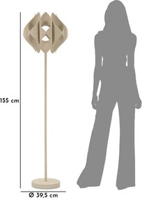 Lampadar bej cu abajur din metal (înălțime 155 cm) Space – Mauro Ferretti