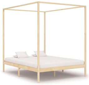 3060353 vidaXL Cadru pat cu baldachin, 4 sertare, 180x200 cm, lemn masiv pin
