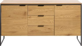 Comodă în culoare naturală cu aspect de lemn de stejar 155x81x45 cm Cesura – Unique Furniture
