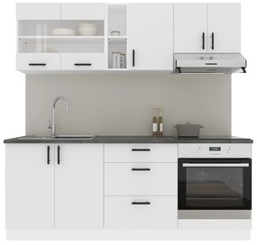 Set Bucatarie Karo V12, Alb, Blat Thermo 28 mm, L 200 cm