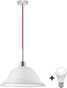 Pendul LED pe cablu 1xE27/60W/230V alb/roșu