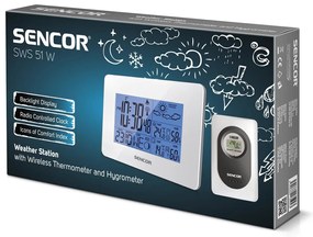 Staţie meteo Sencor SWS 51W, cu senzor wireless, alb