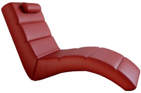 Fotoliu relaxant, piele eco roşie, la comandă, LONG