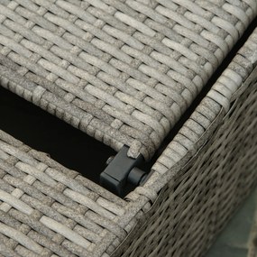 Outsunny sezlong din rachita pentru exterior, sezlong din ratan din PE, pliabil, pentru terasa, langa piscina, cu perna | AOSOM RO