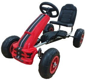 Kart cu pedale pentru copii NOVOKIDS® Nevada Kart PRO, roti din cauciuc, Carena, Structura metalica, Frana de mana, Functie FreeWheel, Scaun