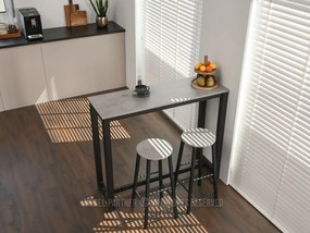 Set masă scaune pentru sufragerie Remma (beton + negru) (pentru 2 persoane). Promo -11%. 1111872