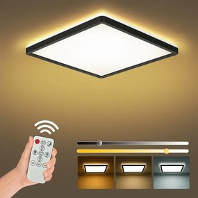Brilagi - Plafonieră LED dimabilă ULTRA SLIM LED/18W/230V 30x30 cm neagră + telecomandă