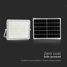 Proiector LED solar de exterior LED/20W/3,2V 4000K alb + telecomandă