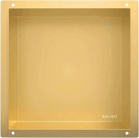Raft incastrat patrat Balneo Wall-Box No Rim 30x30x10 cm auriu lucios fara rama