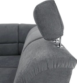 Colţar extensibil, material textil gri, model dreapta, SANTIAGO
