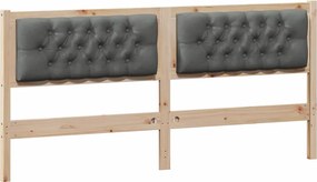 vidaXL Tăblie cap Altele maro și gri închis 160 cm Lemn masiv de pin