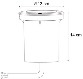 Spot modern de sol bej GU10 50mm reglabil IP65 - Delux