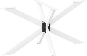 vidaXL Picior masă de sufragerie, formă de păianjen, alb, 120x68x(72-73) cm, oțel