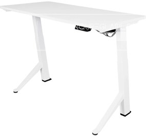 Birou reglabil electric TerrA2Y WHITE-cadru in Y, profil cadru alb (Dimensiune blat: 137x67cm, Culoare blat: Stejar 18mm)