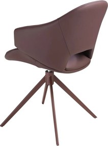 Scaun modern pivotant piele sintetica maro cupru