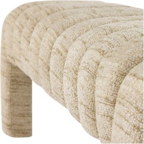 Bancă bej capitonată cu tapițerie din țesătură bouclé Frex – WOOOD