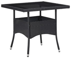 3058318 vidaXL Set mobilier de grădină, 5 piese, negru, poliratan