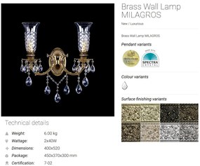 Aplica design LUX Cristal Bohemia Exclusive MILAGROS II. CE