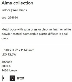 Aplica perete LED pentru oglinda, tablou ALMA AP D51 OTTONE